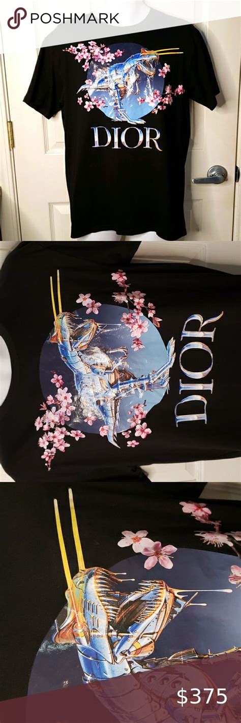 dior x sorayama dinosaur t shirt|sorayama rex cherry blossom shirt.